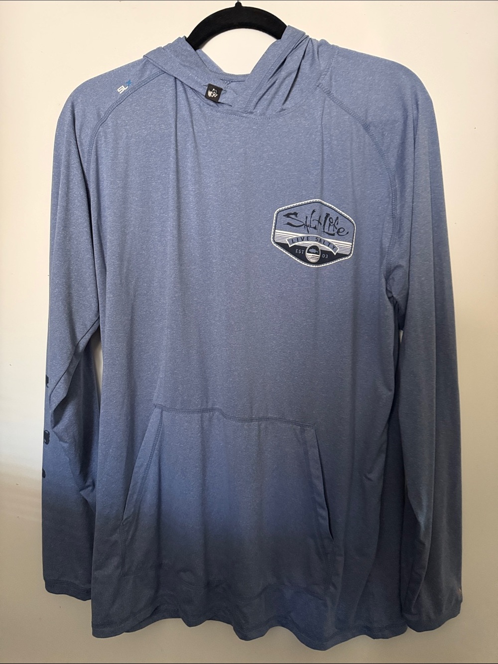 Salt Life Men’s Heather Coastal Blue Hooded Sun Shirt